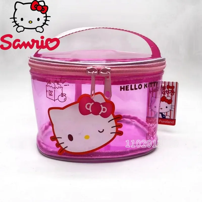 Sanrio Hello Kitty New Cosmetic Bag Cartoon Transparent Portable Cosmetic Bag Fashion Waterproof Storage Toilet Bag High Quality