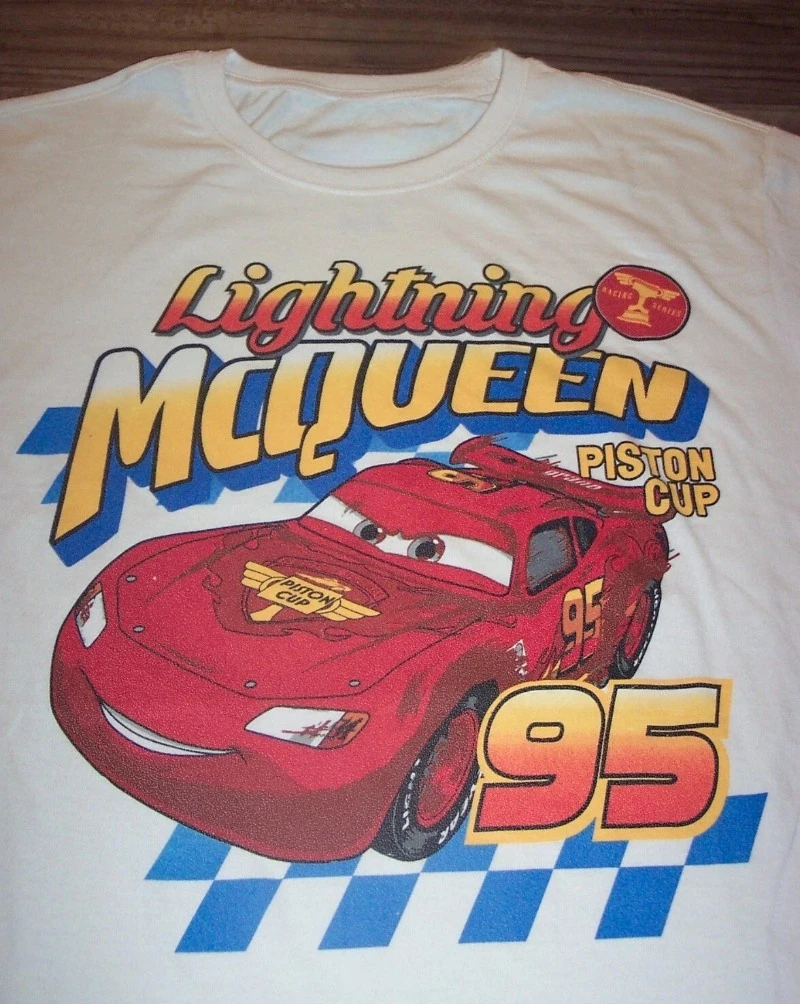 

Винтажная стильная футболка Walt Disney CARS Lightning Mcqueen для женщин и мужчин, модная повседневная летняя спортивная свободная футболка с круглым вырезом и короткими рукавами