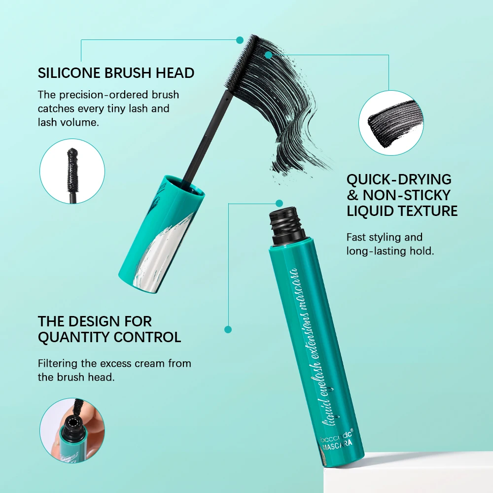 Vloeibare wimperextensions Mascara Waterproof Mascara Verlengt wimpers Verlenging Zwarte zijdevezel Mascara Make-up Cosmetisch