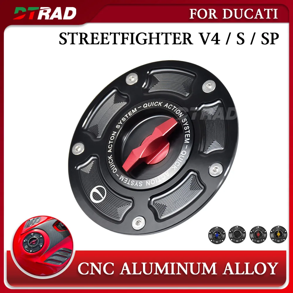 

Quick-Release Fuel Cap For DUCATI Streetfighter V4 S V4S V4SP 2018 - 2024 Accessories CNC Aluminum Racing Fuel Filler Cap Cover