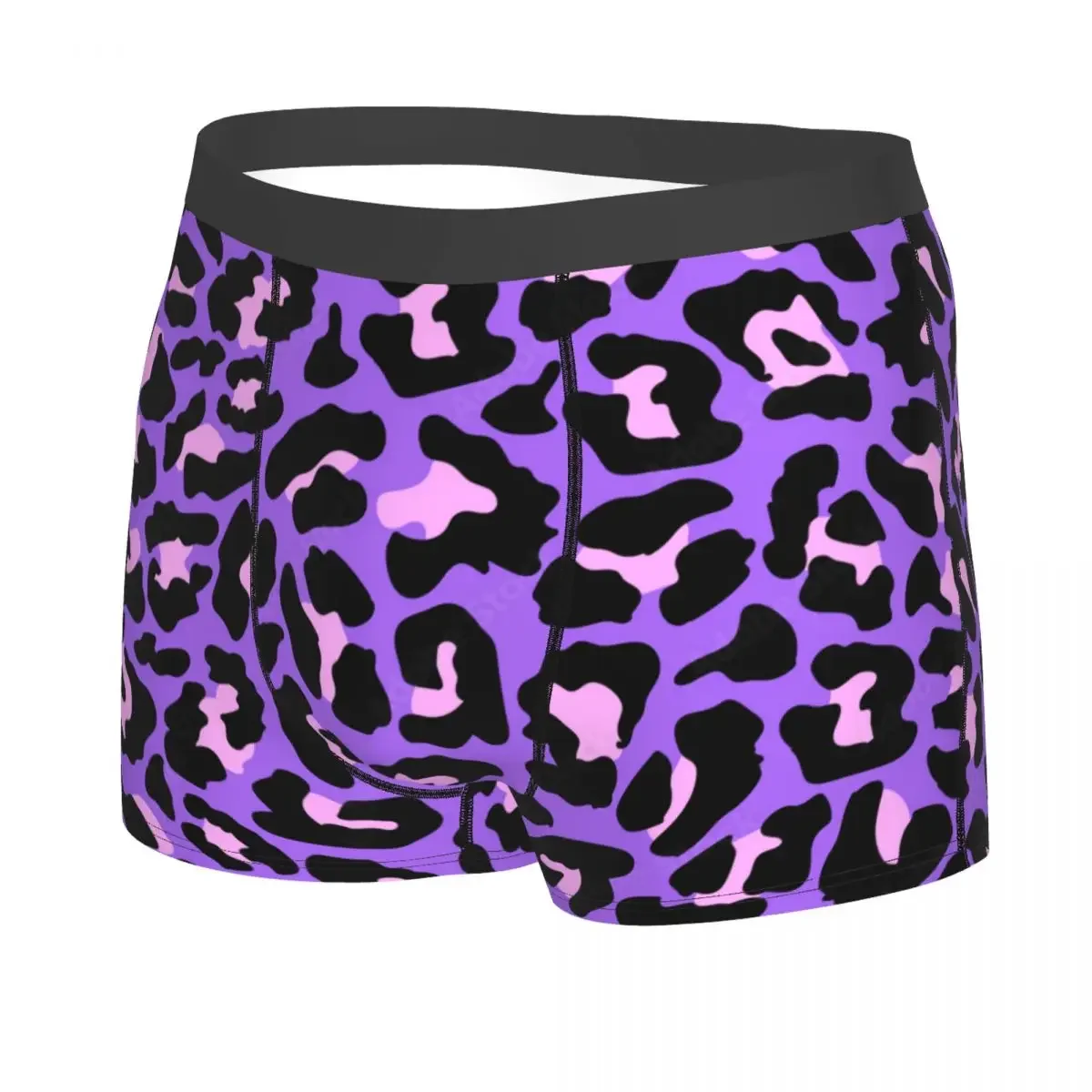 Neon  And Pink Leopard Seamless Pattern Underwear Men Animal Cheetah Boxer Briefs Shorts Panties Soft Underpants For Male