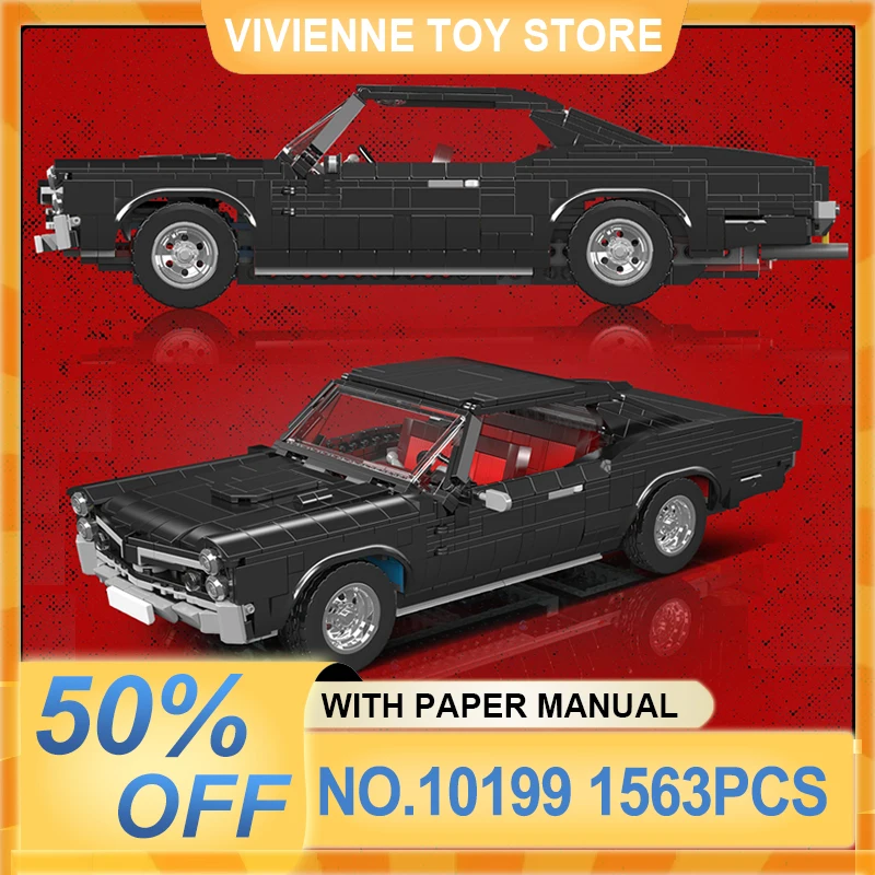 

Mold King 10199 Уникальные технические игрушки для автомобилей MOC Muscle Car Building Block в сборе Oldtime Car Brick Set Детский рождественский подарок
