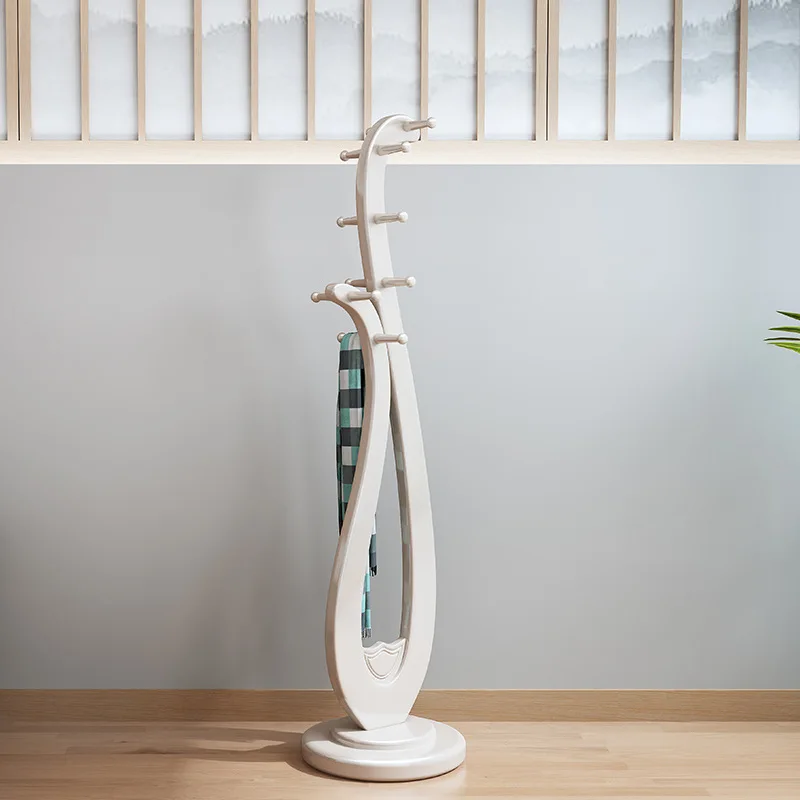 Solid wood coat rack floor-to-ceiling modern Chinese home hanger bedroom simple living room light luxury