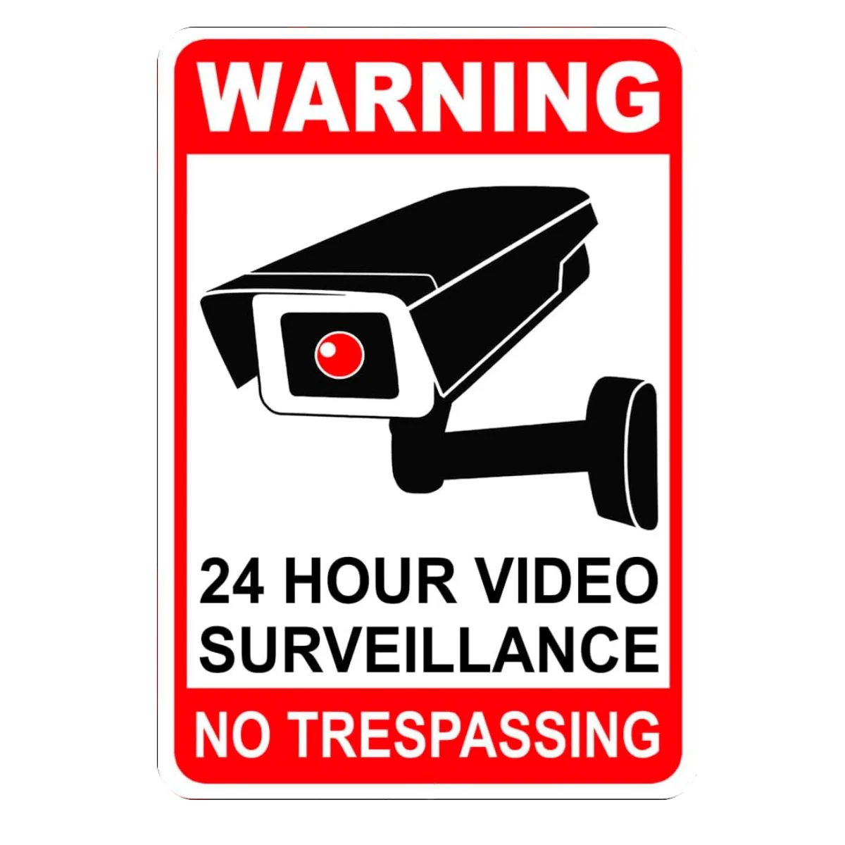 1pcs Warning Metal Sign“Private Property - Trespassers Will Be Prosecuted, 24 Hour Video Surveillance” Tin Sign,Aluminum Sign