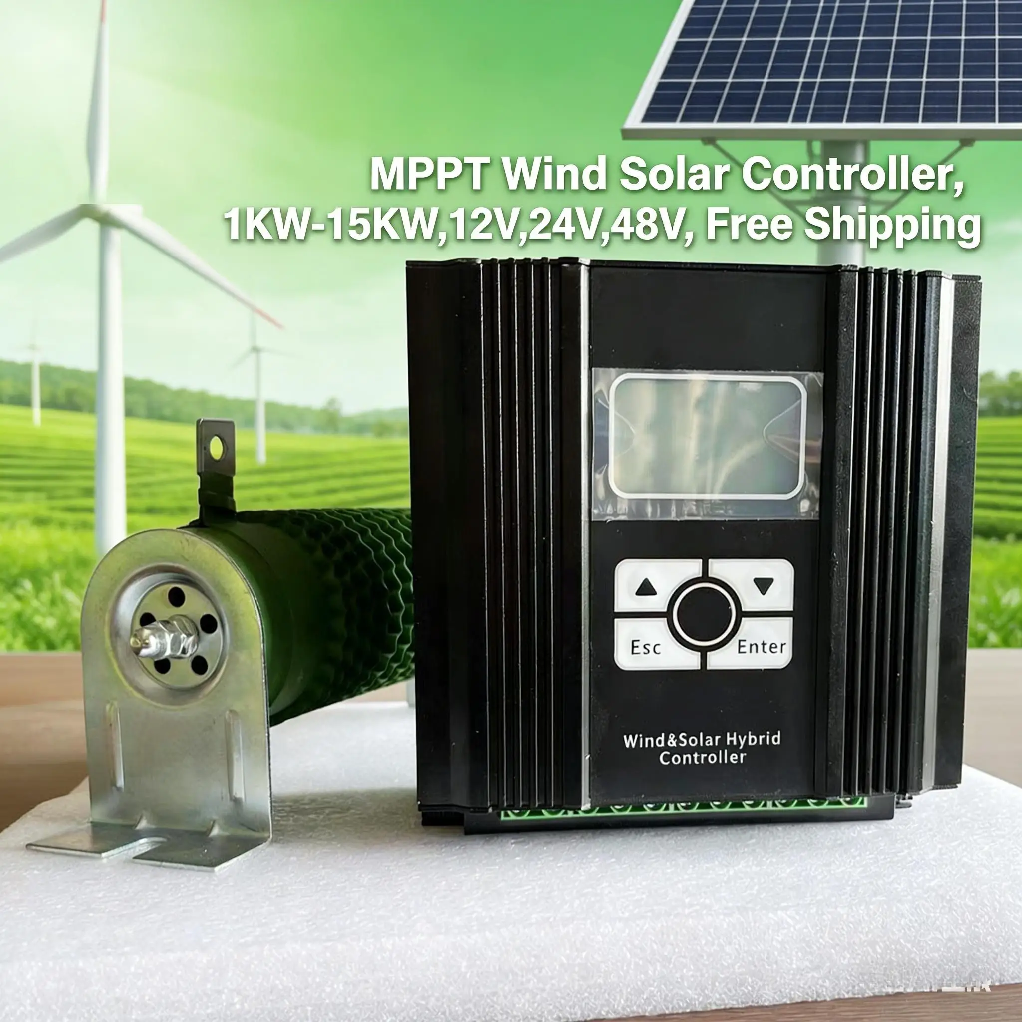12V/24V MPPT wind solar complementary controller 10A-60A wide voltage intelligent tracking suitable for wind turbines+solar