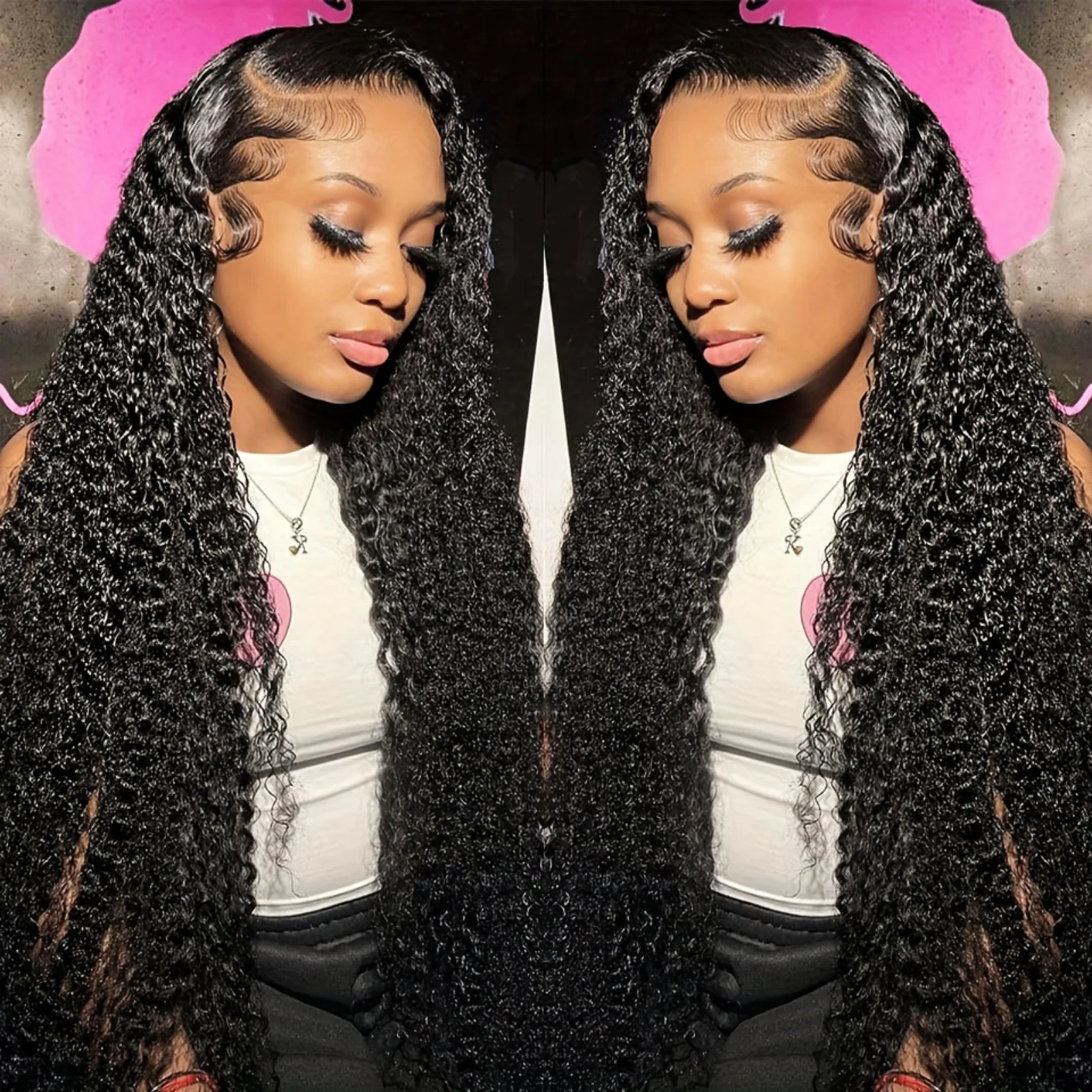 

Парик из натуральных волос Deep Wave с HD-кружевом 13x6 и HD-кружевной застежкой 5x5, без клея, готовый к носке, распродажа