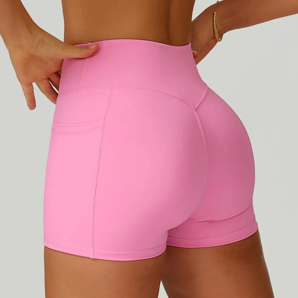 Cross Waist Butt Lifting Yoga Shorts High Waist Hip Push Up Running Short Pants Quick Dry Gym Body Shaper Workout Fitness Tights
