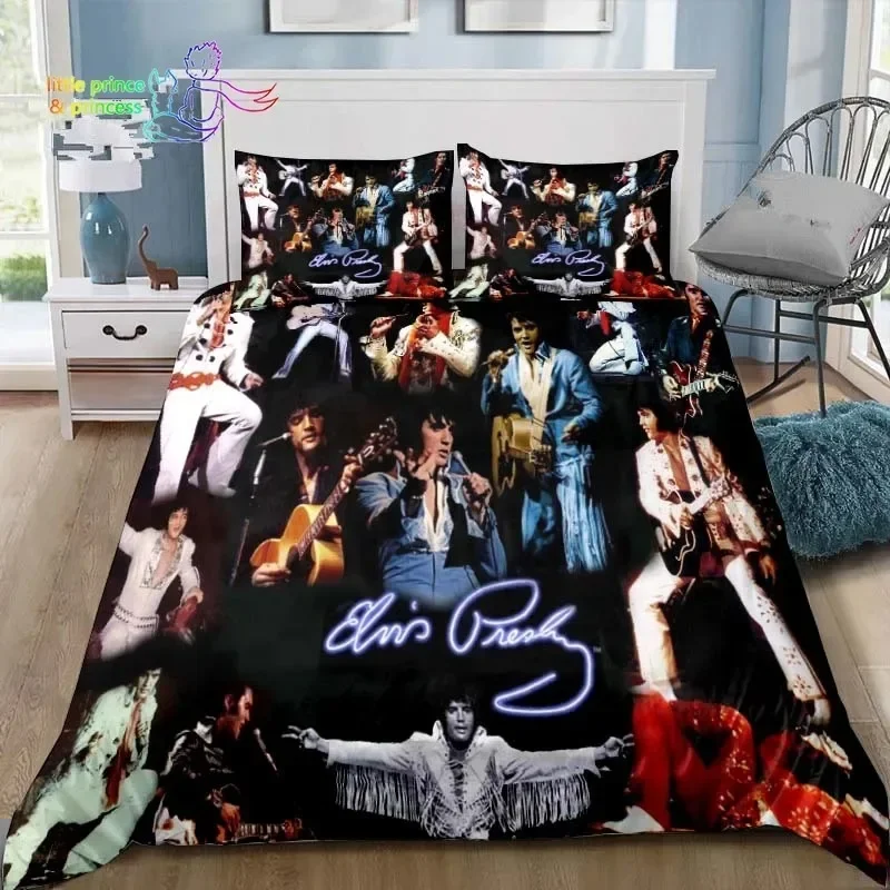 Poster Collection E-Elvis Presley Bedding Set Single Twin Full Queen King Size Bed Set Adult Kid Bedroom Bedding Gift