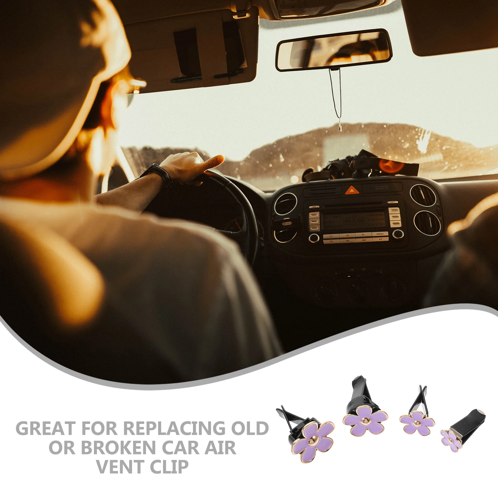 

4 Pcs Chrysanthemum Car Perfume Daisy Air Vent Clips Cute Freshener Interior Decoration Outlet