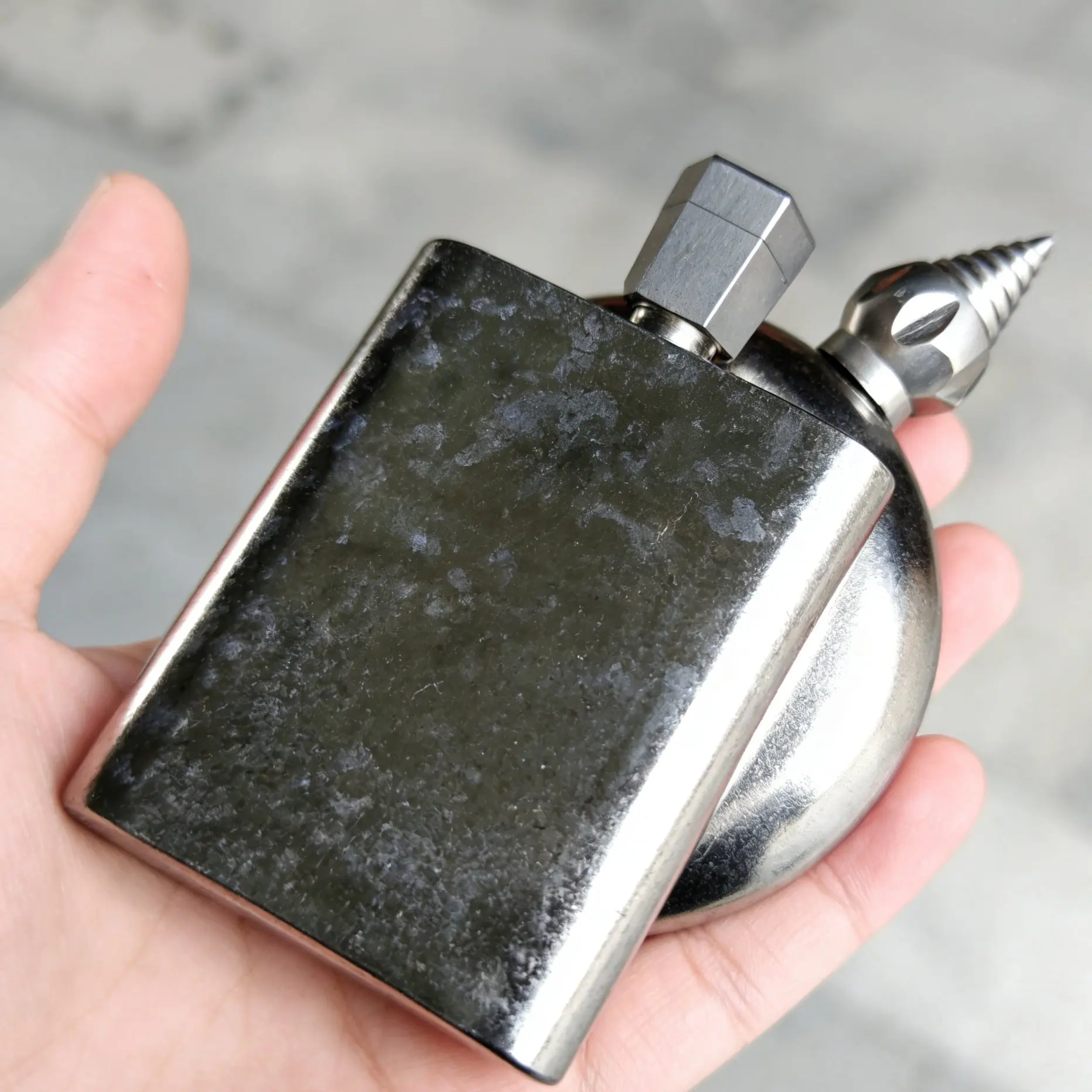 Outdoor Portable EDC Titanium Alloy Wine Flask Camping Hiking Mini Water Bottle Car Emergency Window Breaker Tool