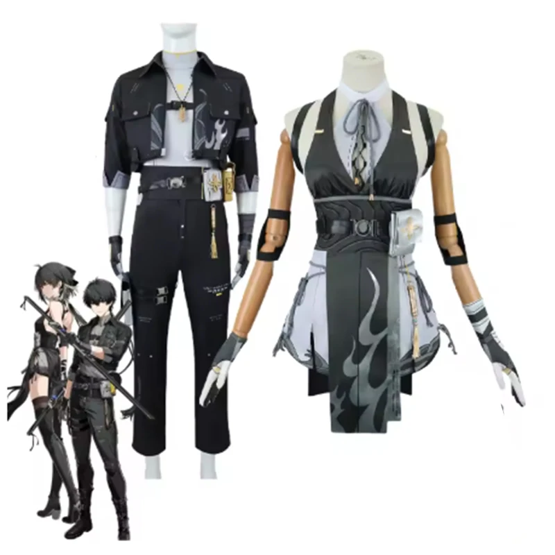 

Anime Wuthering Waves Rover Cosplay Costume Female Male Uniform Earrings Bag Main Character Halloween Party Set