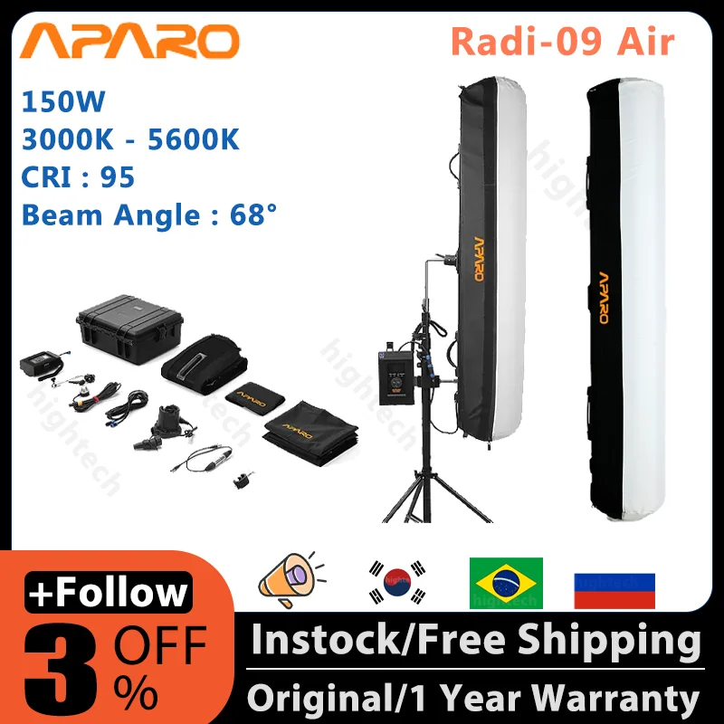 Falcon Eyes APARO Radi-09 Air Inflatable Panel 150W Bi-Color 3000K-5600K Flexible LED Panel Light with Air Softbox and Foldable