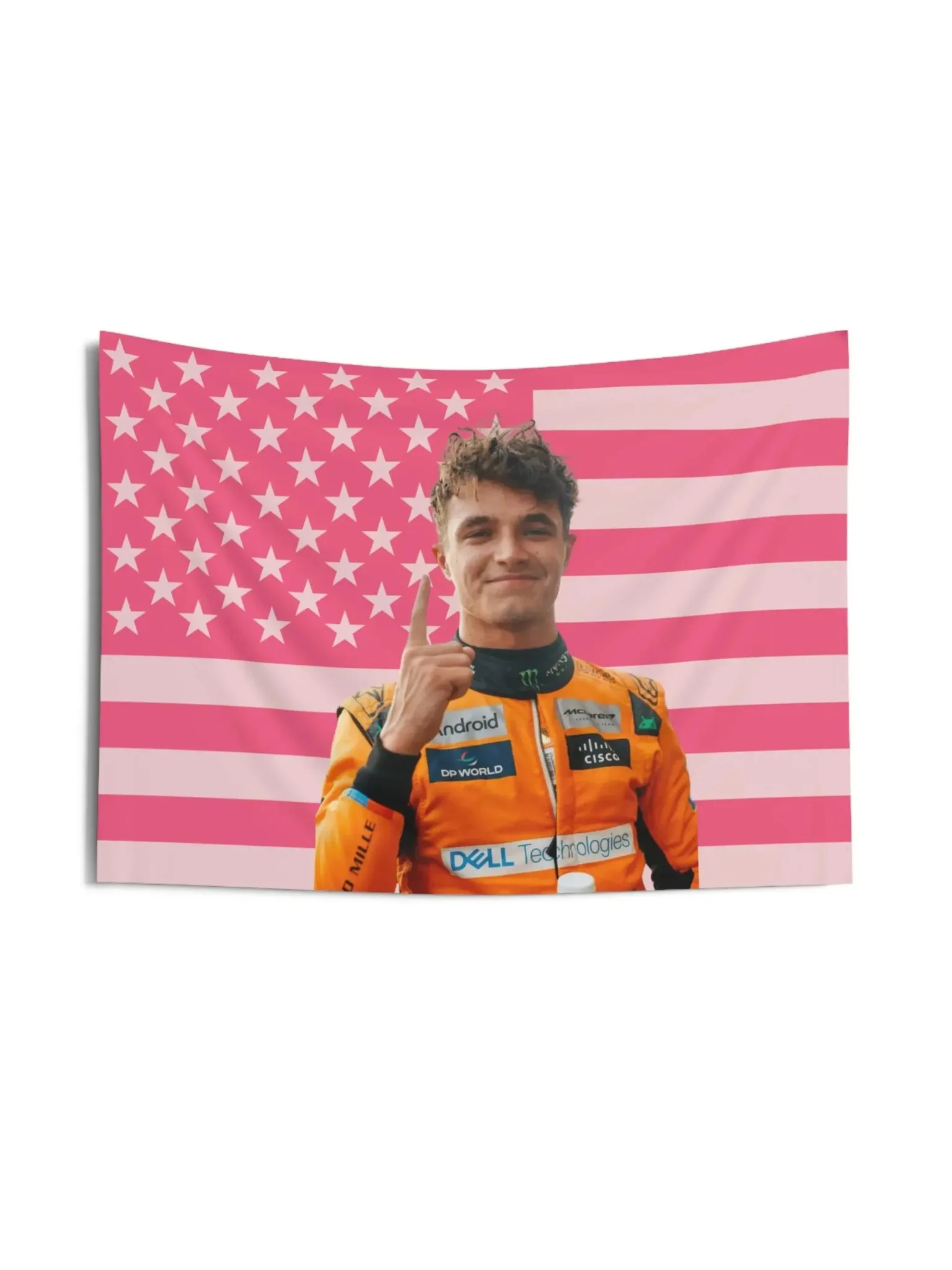 2025 Lando Norris F1 tapisserie de course rose drapeau américain conception chambre dortoir décoration murale voiture Garage décoration bannière drapeaux salon de coiffure