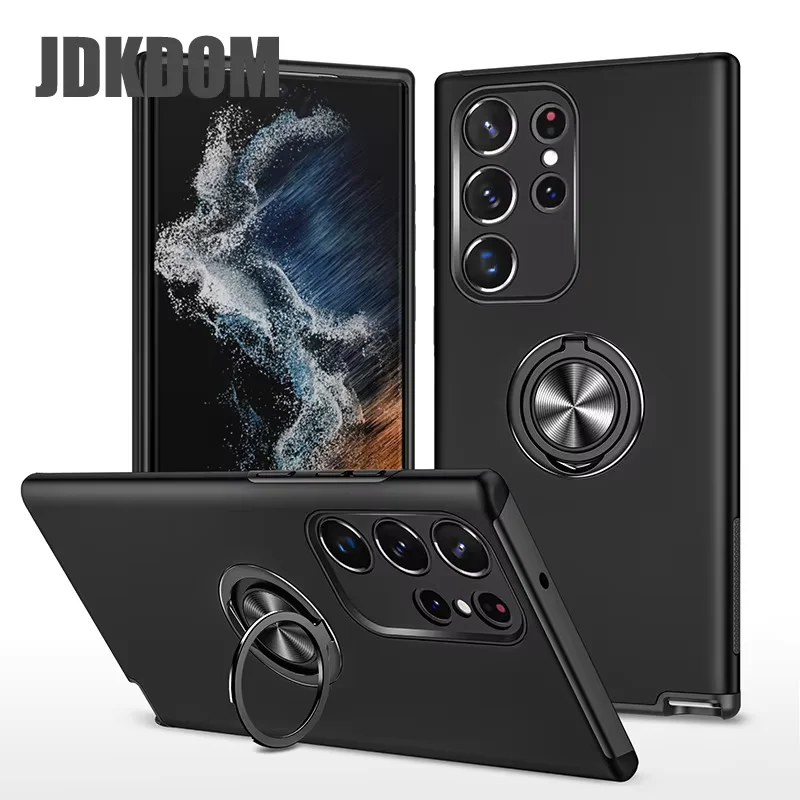 

JDKDOM Metal Ring Bracket Magnetic Phone Case For Samsung S25 Edge S24 FE S23 S22 S21 Plus Ultra Cover For Galaxy Note 20 Ultra