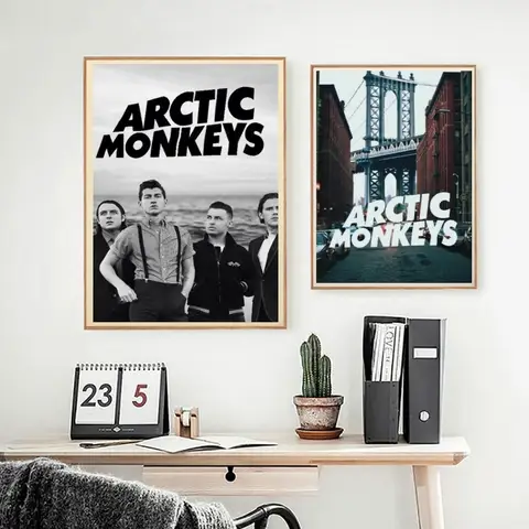 1 st Black Arctic Monkeys AM-poster Självhäftande konstposter Vattentät pappersklistermärke Kaffehus Barrum Väggdekor 10 best sales Arctic Monkeys-klistermärken - №6