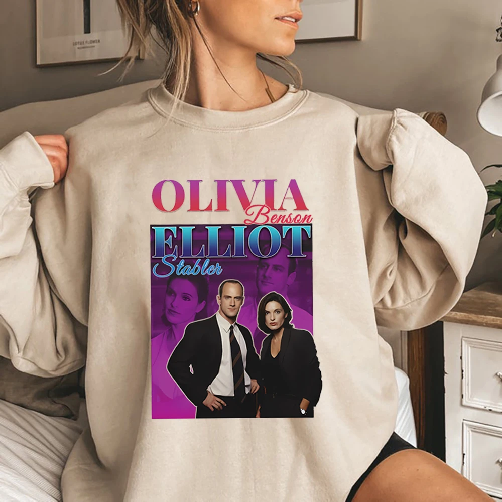 Law and Order SVU Sweatshirt Tv Series Inspired Elliot Stabler and Olivia Benson Hoodie Elliot Olivia Homage Crewneck Sweatshirt