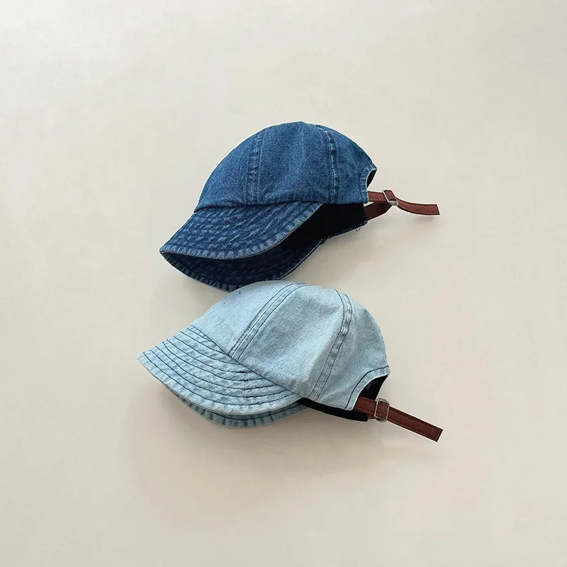 1-4 Year Baby Baseball Cap Vintage Denim Solid Color Peak Cap for Toddler Boy Girl Spring Autumn Soft Kids Beanie Baby Clothes