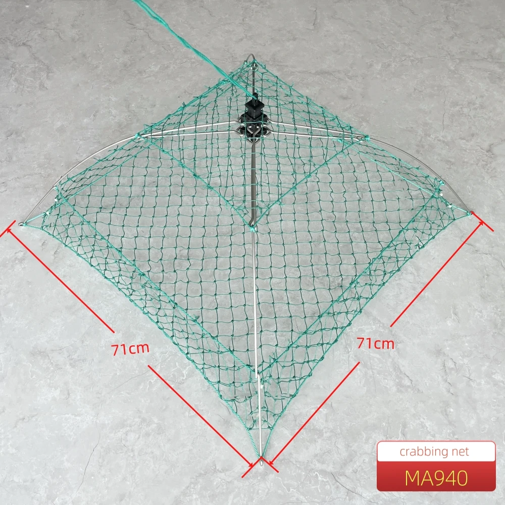 MA940 Crabbing Net Folding Ultralight Crabbing Trap Nets Portable Cage Crab Cage Automatic Collapsible Fish Trap Net Accessories