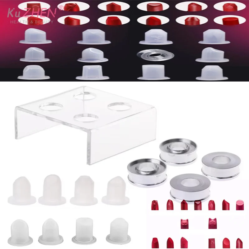 Diy auto-feito artesanal ferramenta de artesanato batom material kit pequeno amostra bocal tubo vazio silicone alumínio molde batom