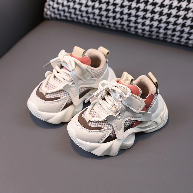 Children Mesh Breathable Chunky Sneakers Toddler Boys Girls TPR Casual Sport Shoes Running Shoes Kids Platform Tennis 3-6Years