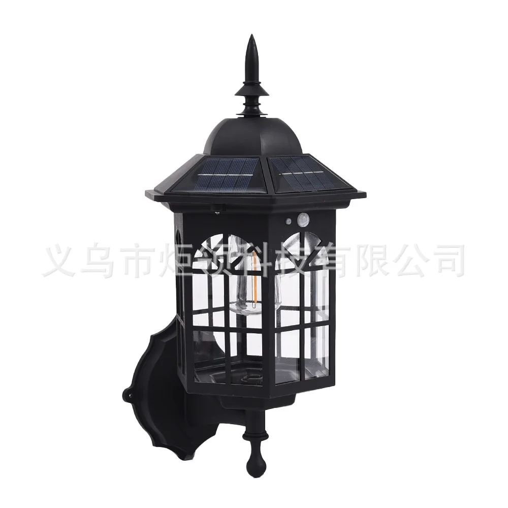 New Solar Retro Wall Light Villa Home Outdoor Garden Light Outdoor Human Body Induction Garden Light view 4