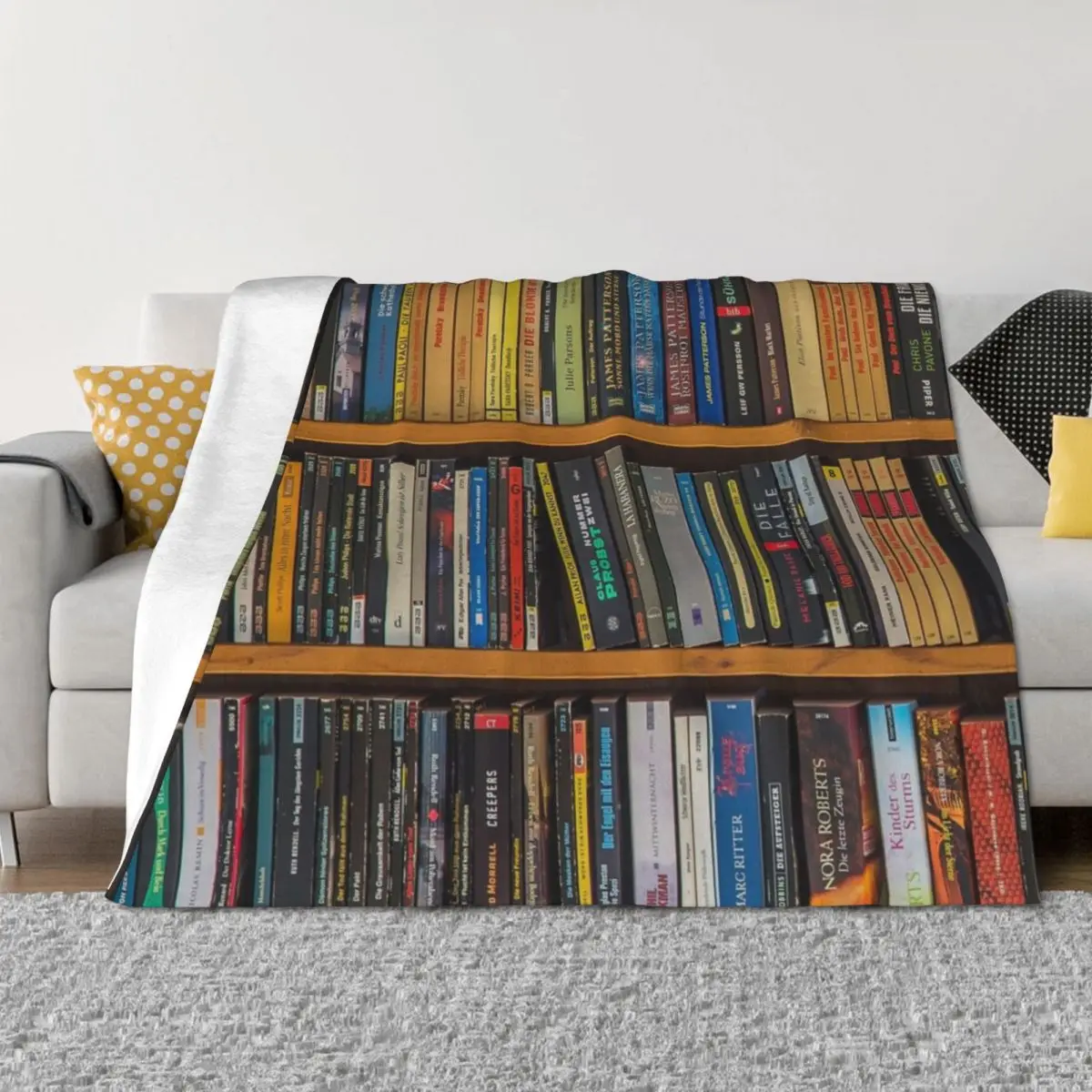 

Bookshelf Books Library Bookworm Reading Pattern Throw Blanket warm winter Thins Flannel Quilt Blankets