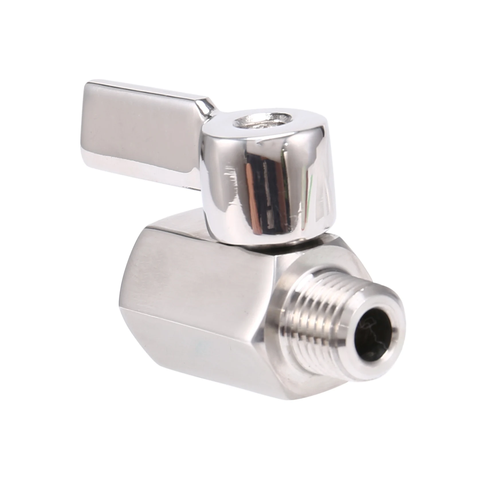 ABZV-1/4inch 304 Stainless Steel Mini Ball Valve,Female NPT X Male NPT Thread, Shut-Off Valve
