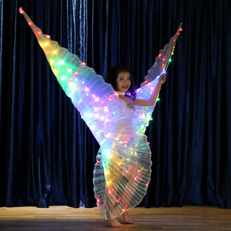 Children's colorful LED luminous wings dance wings belly dance performance fluorescent butterfly cape