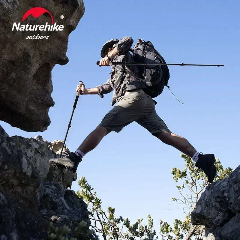 Imagem -02 - Naturehike-carbon Fiber Trekking Poles Bastões Telescópicos Dobráveis Pólos de Caminhada Bengala para Turismo 2023