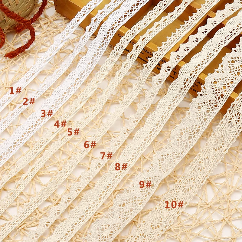 White Cotton Lace Woven Wide Lace Accessories DIY Tablecloth Sofa Bed Curtain Fabric Lace Ribbon African Sewing Brocade Fabric