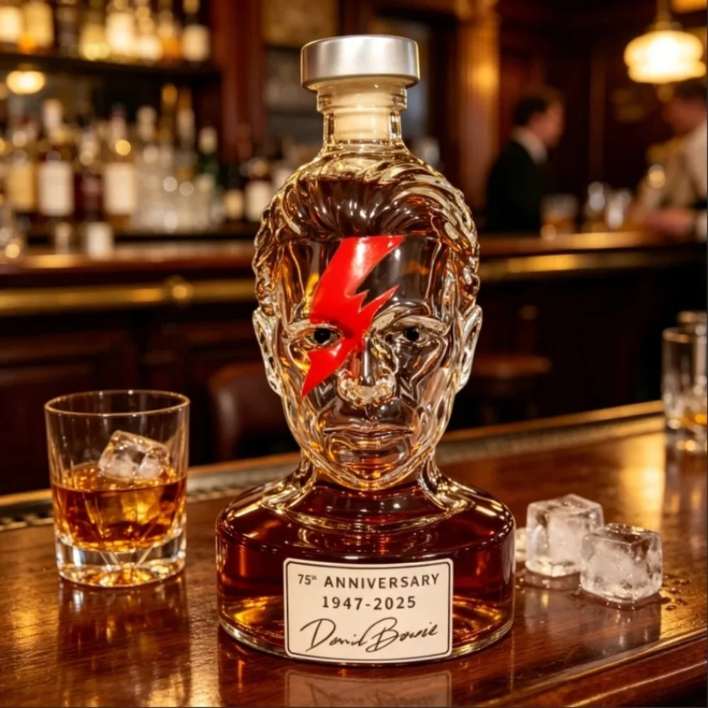 350ml Human Head Shaped Glass Whiskey Decanter Lead-Free Crystal Liquor Bottle with Stopper for Bar Home Decor Gift
