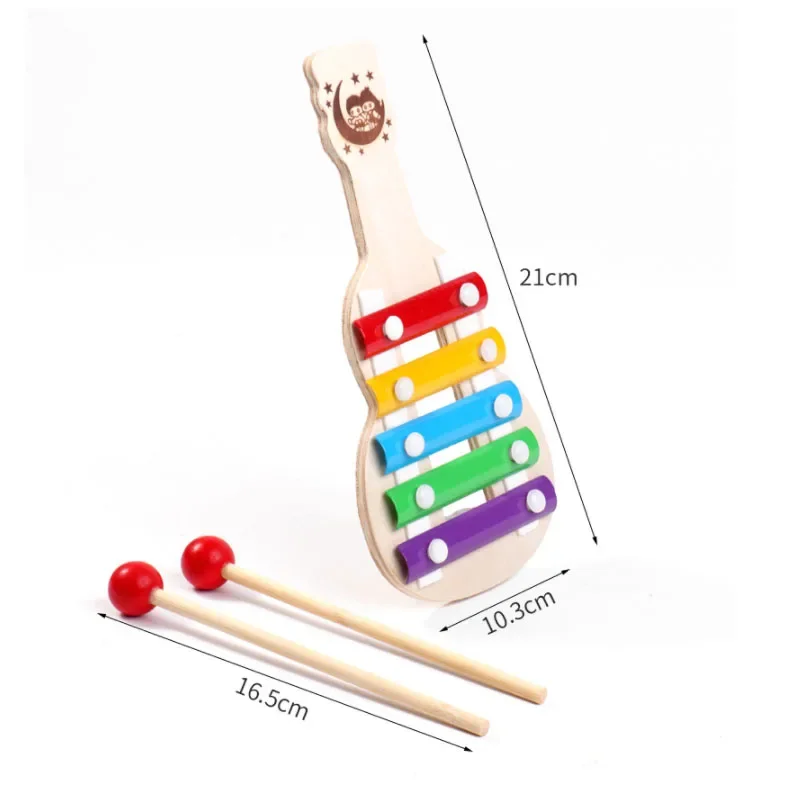 Montessori Toys Baby 5 Keys Wooden Xylophone 1 2 3 Years Kids Music Instrument Toys Preschool Early Learning Toys for Children