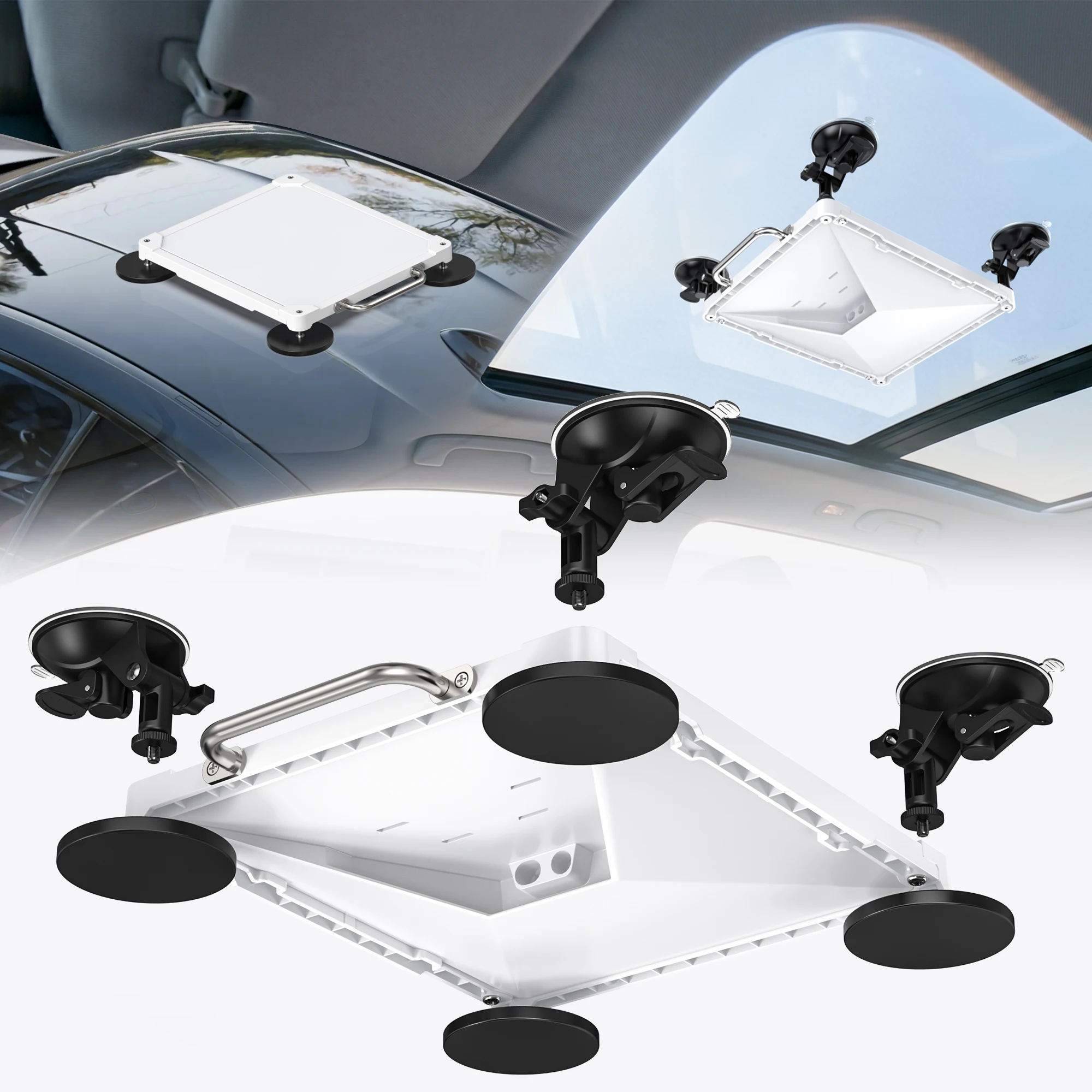 EP-SK0173S Pro 2-in-1 Magnetic&Suction Cup Mount Kit 264lbs Holding Force Compatible with Mini&Mini X No-Drill Vehicle Bracket