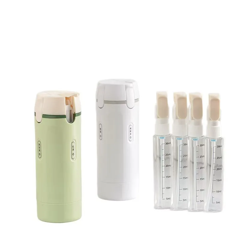 Travel Bottles 4-in-1 Leak-Proof Refillable Containers with Dispenser Pump for Shampoo Lotion Conditioner Body Wash Bottles Set