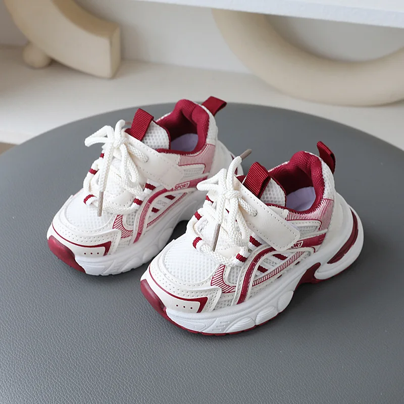 2024 Autumn New Boy\'s Little White Shoes Spring and Autumn Girl\'s Mesh Breathable Casual Running Shoes Children\'s Sneakers