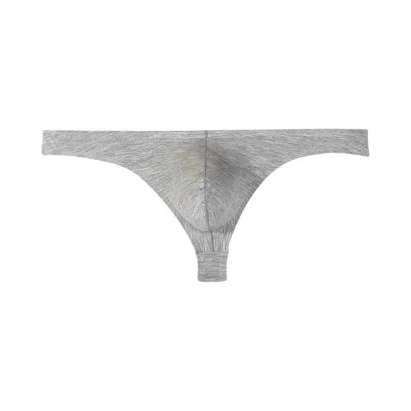 Men\'s pure cotton T-back breathable underwear low waist U-convex hip-lifting thong