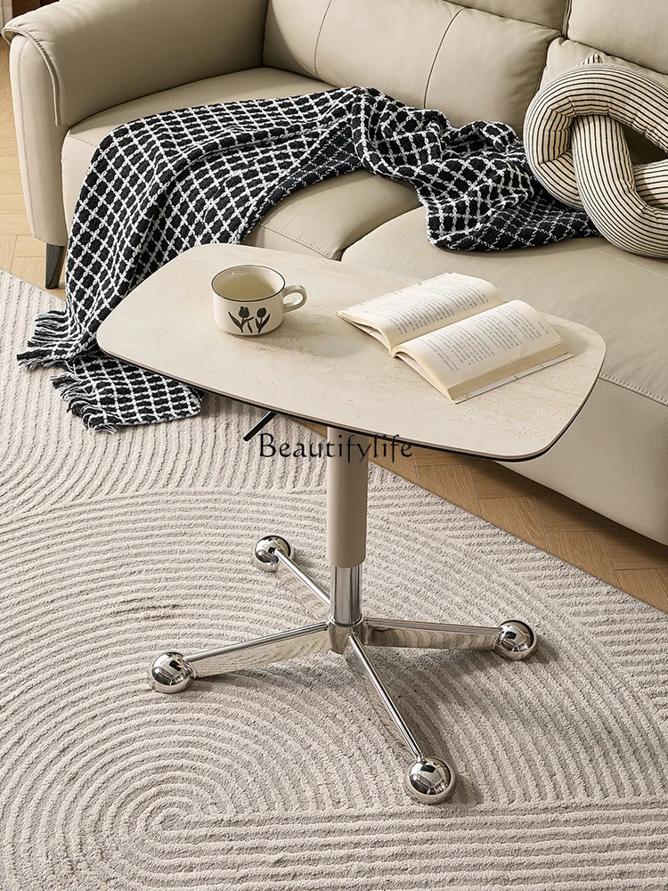 

Living room simple movable side table lifting side table rock slab advanced corner table