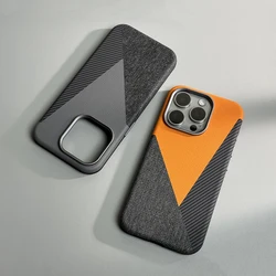 Trendy Hit Color Leather for MagSafe Phone Case For iPhone 16 16pro max 15 14 13 Wireless Charging Metal Lens Shockproof Cover