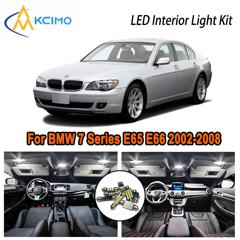 

For BMW 7 Series E65 E66 2002-2008 2003 2004 2005 2006 2007 LED Interior Dome Map Trunk Light Kit Car Led Lamps Canbus No Error