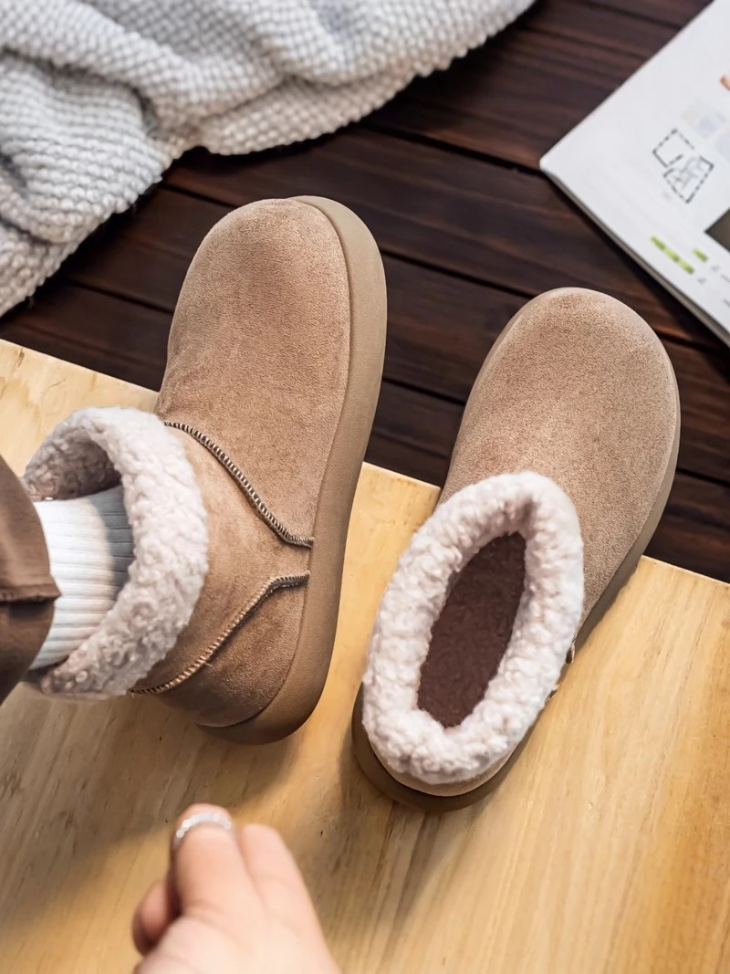 

Northeast Men's Snow Boots 2025 New Winter Fur Leather Integrated Retro Fleece Warm Cotton Shoes Cold Resistance Cotton Boots