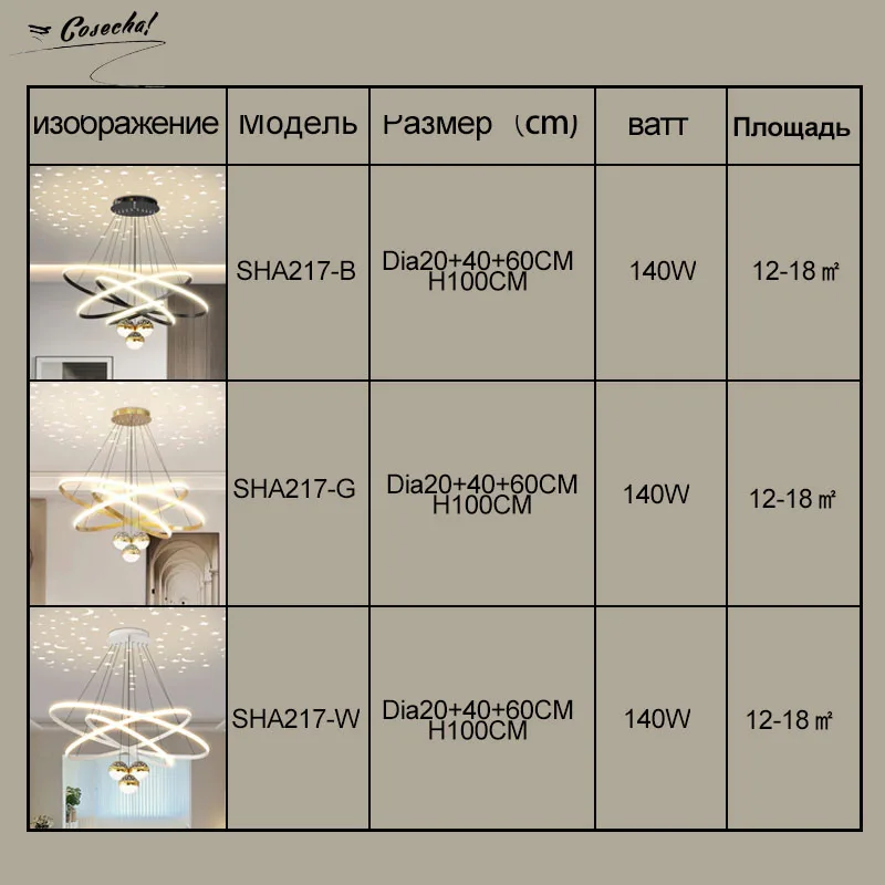 Imagem -06 - Modern Gold Teto Lustre Iluminação Led Regulável Controle Remoto Branco Led Anel Sala de Jantar Lâmpada do Quarto 140w