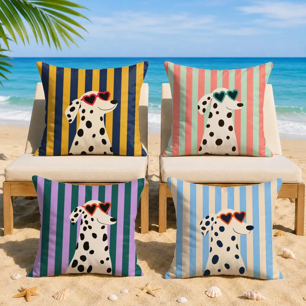 Dalmatian Cute Cushion Cover Short Plush Soft Double-Sided Printing Pillow Case Cozy Sofa Bedroom Home Decor Gift