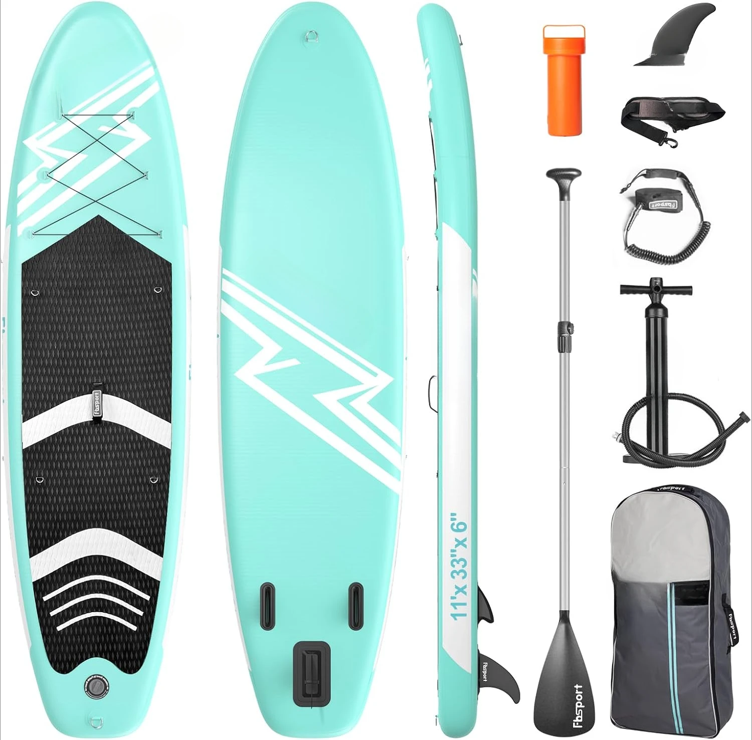 11' Premium Stand Up Paddle Board, Yoga Board with SUP Accessories & Carry Bag | Wide Stance, Surf Control, Non-Slip Deck, Leash