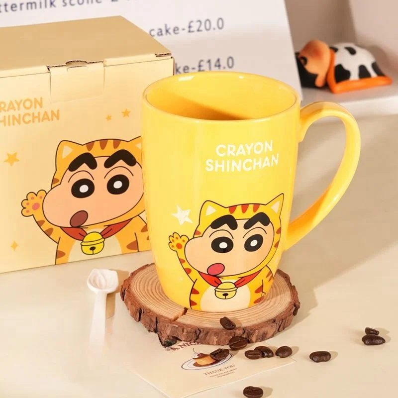 Cartoon Kawaii Crayon Shin-Chan Authentic Cup Ceramic Cup Mug Household Water Cup Cute Milk Coffee Cup Birthday Gift