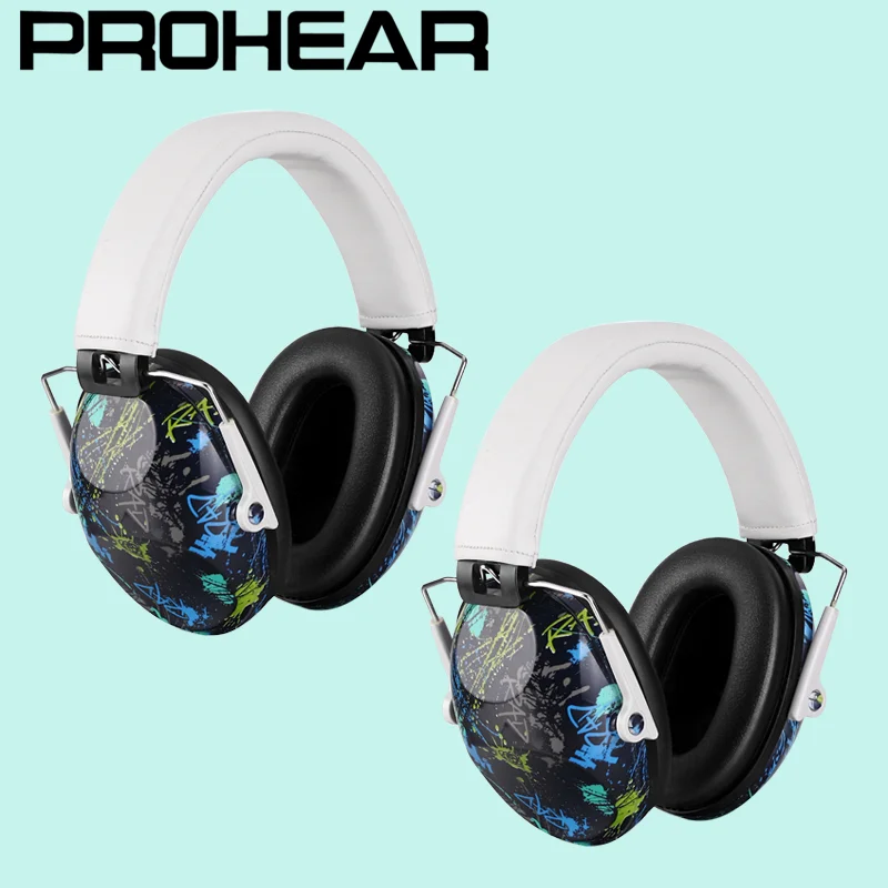 

PROHEAR 2Pcs Cute Cartoon Print Adjustable Children Earmuffs Kids Ear Protection Noise Reduction Hearing Protection for Autism