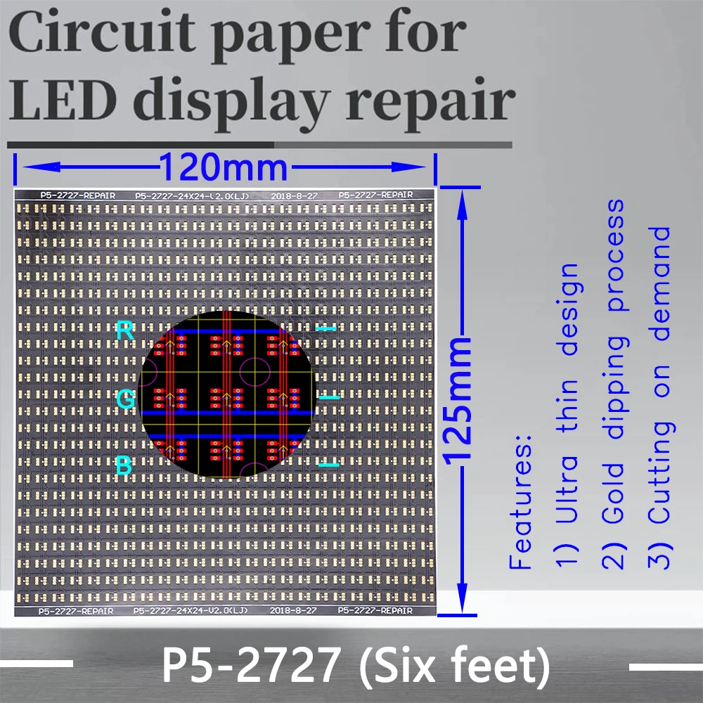 

P5-2727(SF) Circuit Paper，Six feet，120X125mm ,Used for repairing damaged PCB pads