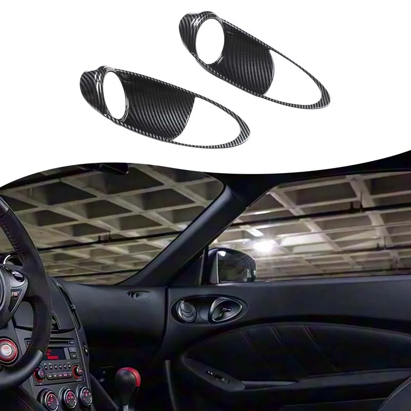

2Pcs ABS carbon fiber For Nissan 370Z 2009-2020 car interior door bowl handle frame decorative sticker protection accessories