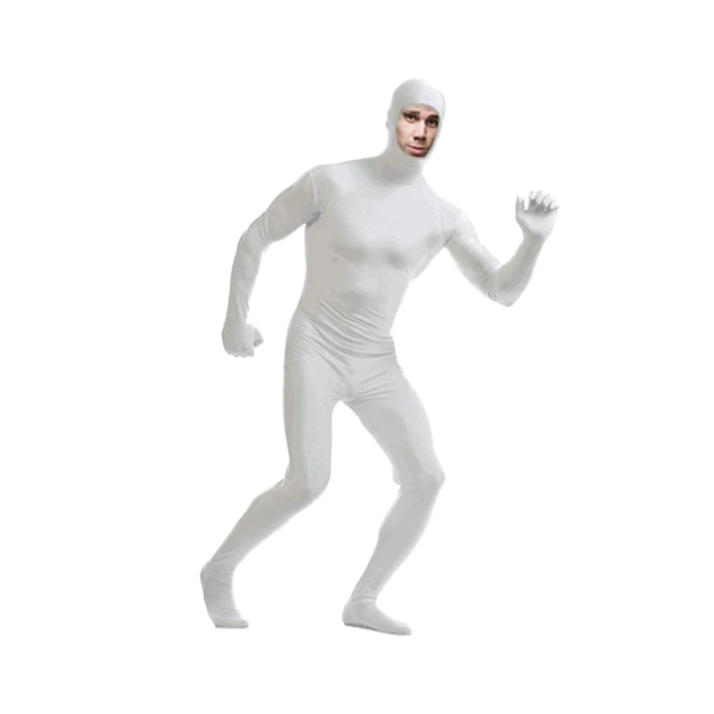 Traje Zentai de cuerpo completo para adultos, traje de Halloween para hombres, trajes ajustados de segunda piel, mono de nailon de licra, disfraces de Cosplay, espectáculo de escenario