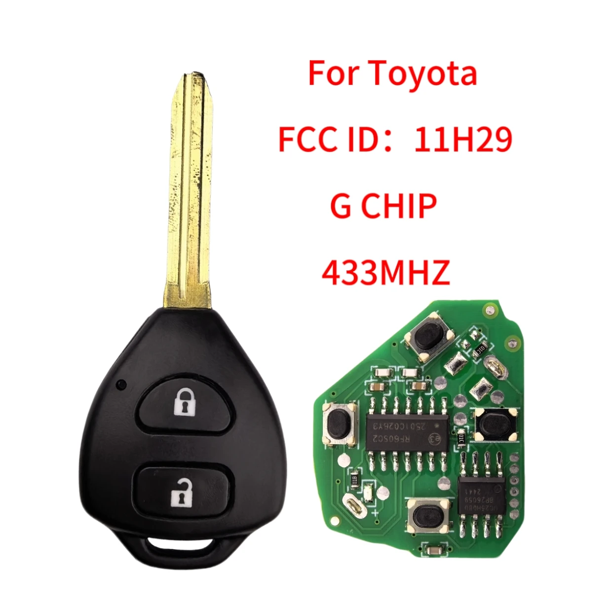 Jingxin FCC: 11H29 Per Toyota RAV4 Corolla Europa 2006 2007 2008 2009 2010 2 Bottoni Smart Chiave A Distanza Dell'automobile Fob 433 Mhz 4D67/G Chip