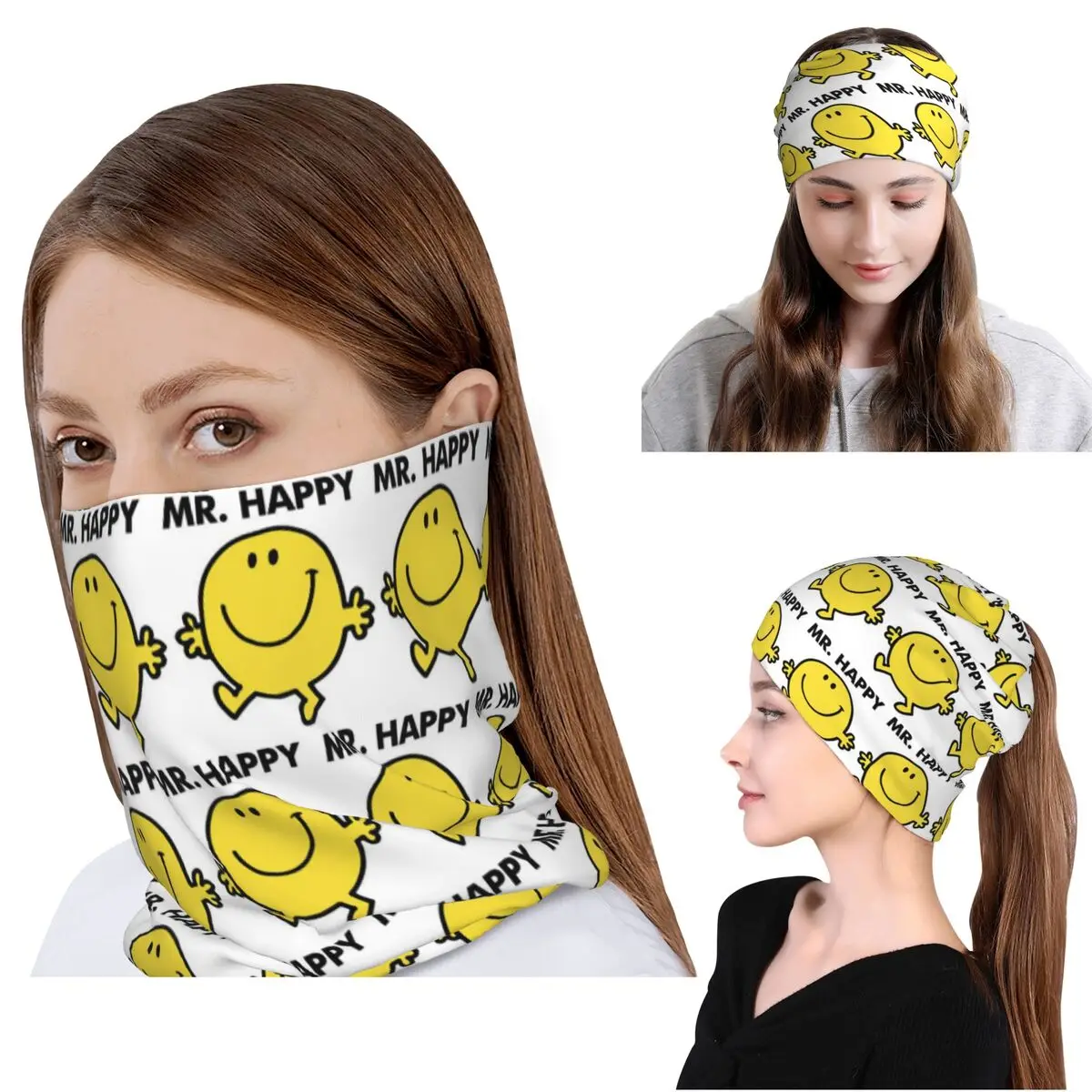 

Mr. Men Cute Little Miss Popular Bandana Neck Cover Mask Scarf Warm Balaclava Beanies Hat Unisex Adult Breathable